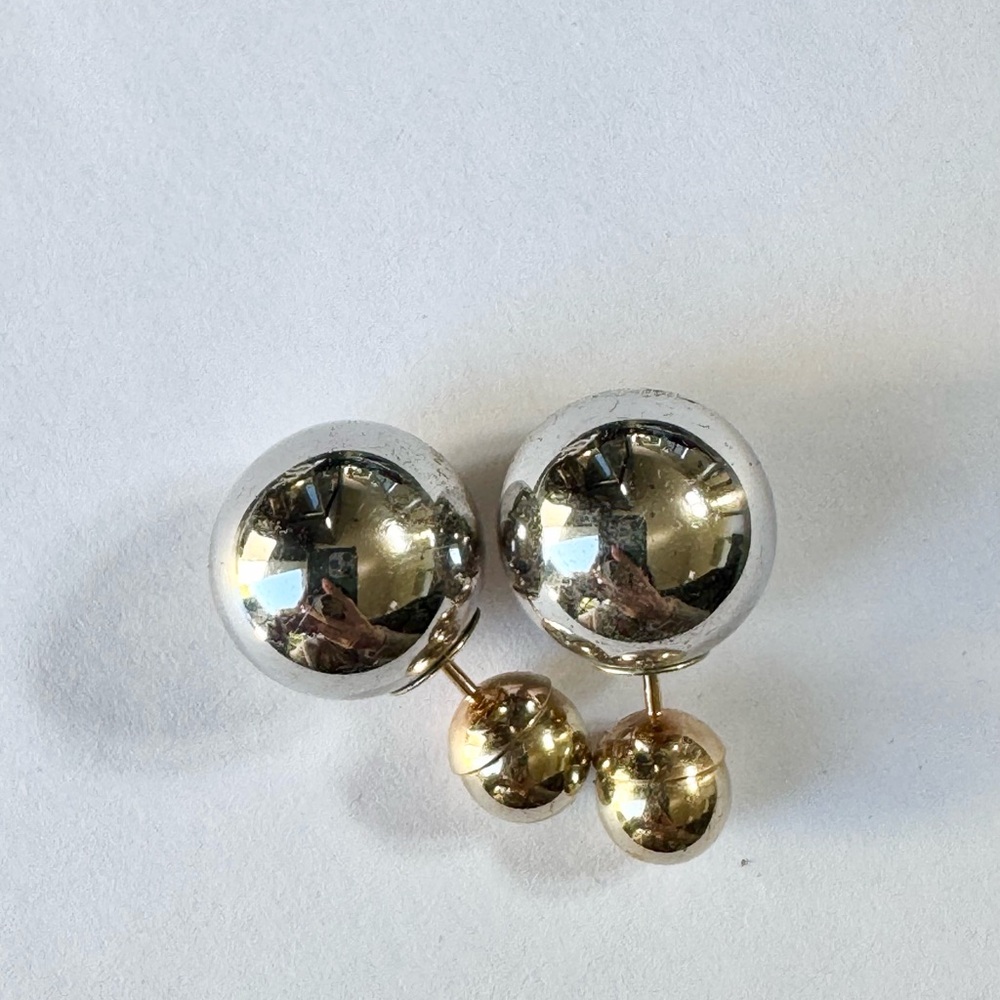 100% Authentic Dior Tribales Earrings Gold And Silver Toned Metal